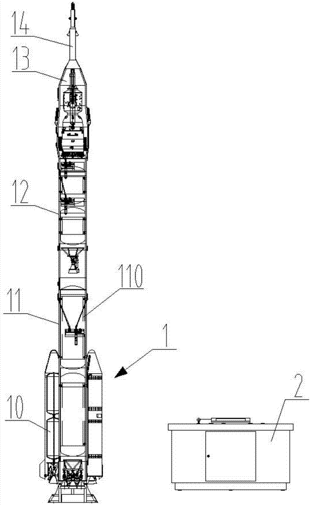 Display structure and display method of Long-March II F-type rocket