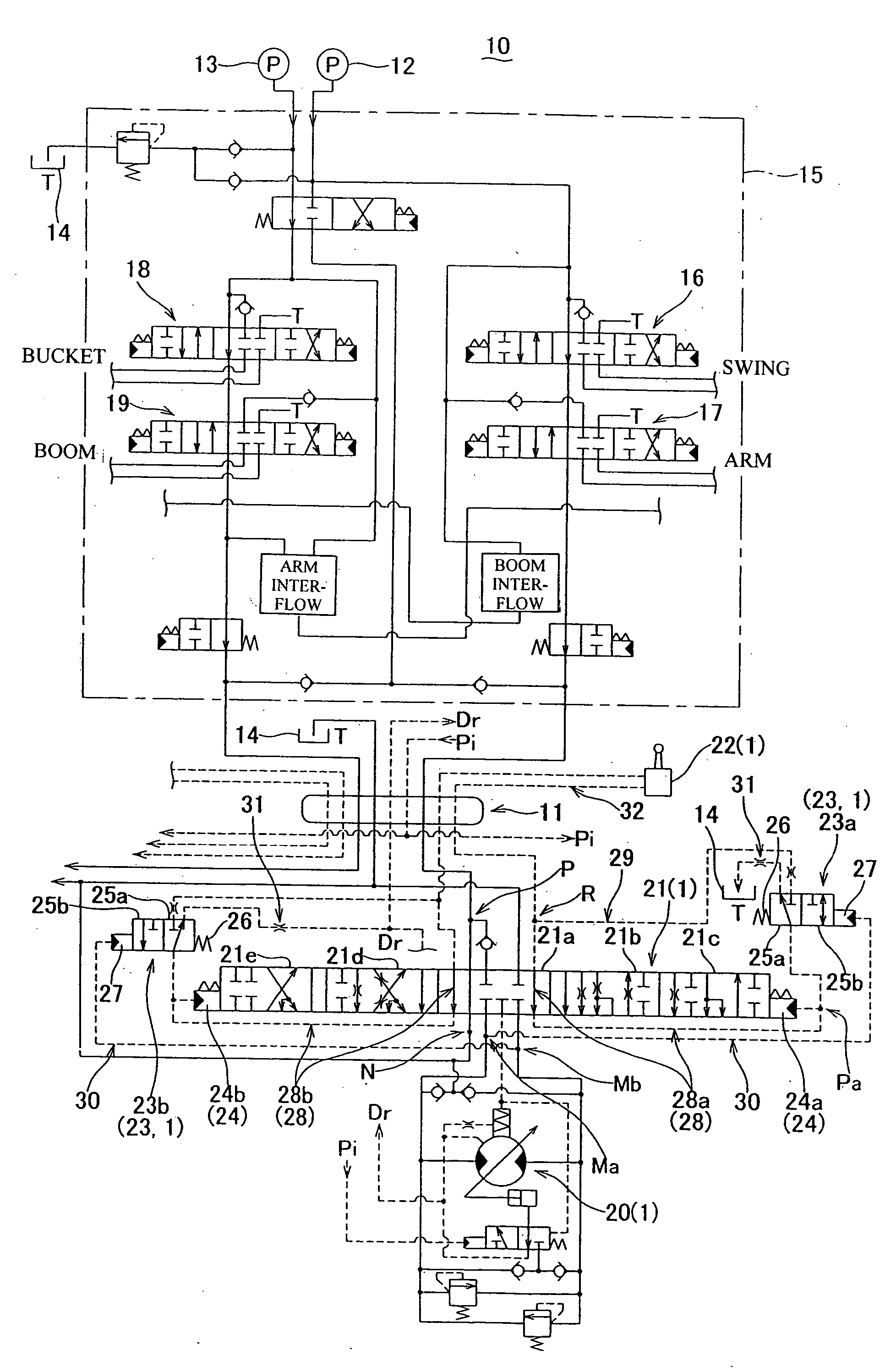Driving motor controlling device of construction machine