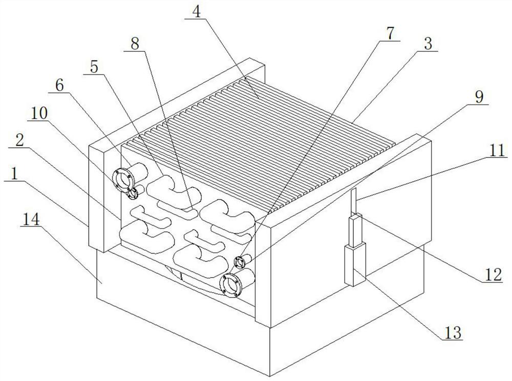 Cooling treatment device used for acid fracturing truck