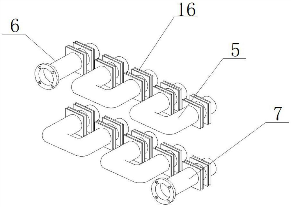 Cooling treatment device used for acid fracturing truck