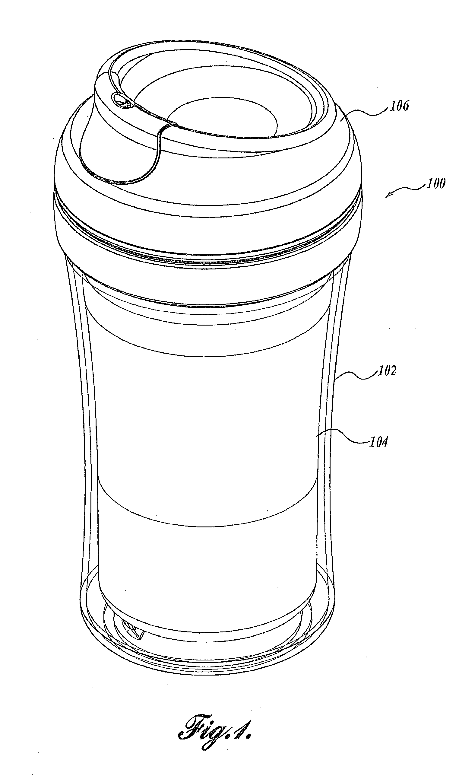 Cup system with removable insulated liner