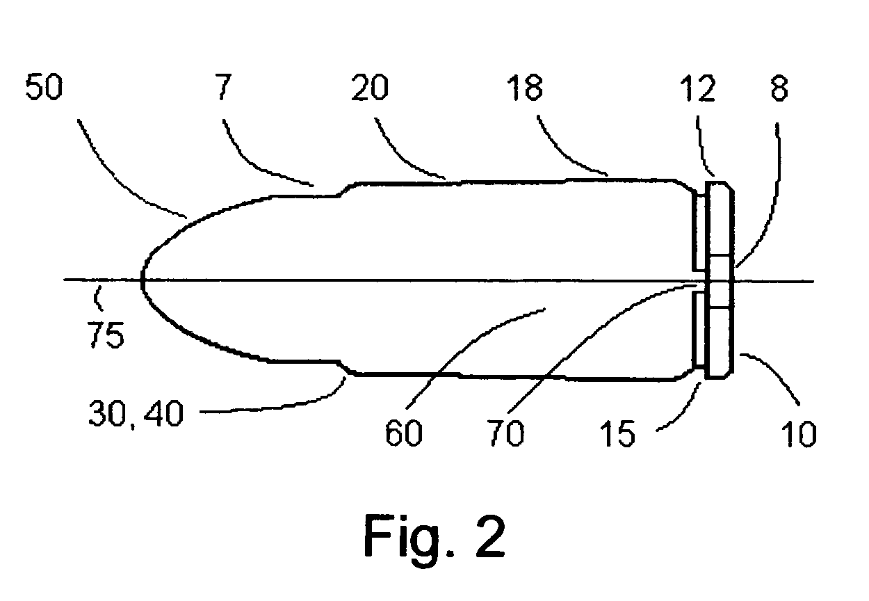 Cartridge and chamber for simulated firearm