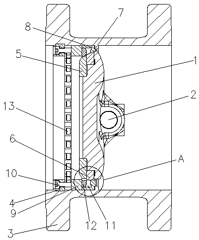 Novel triple-eccentric double-sealing butterfly valve