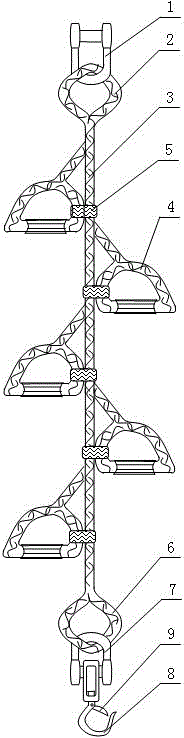 Climbing type steel wire rope ladder