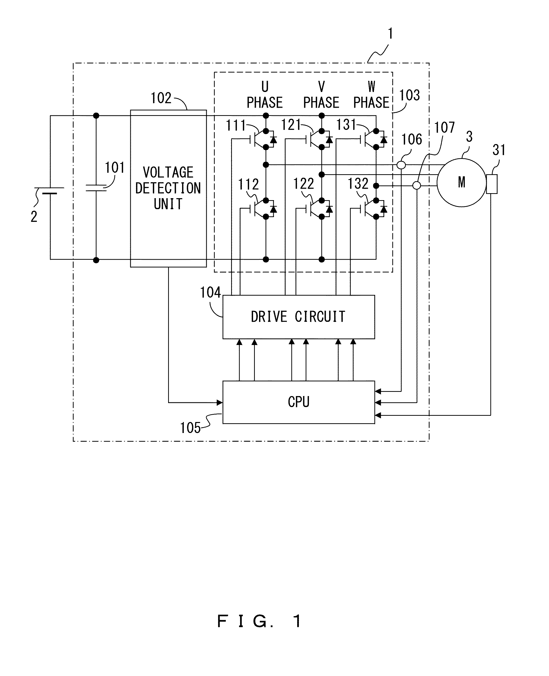 Inverter device of rotating electrical machine, and driving method for rotating electrical machine