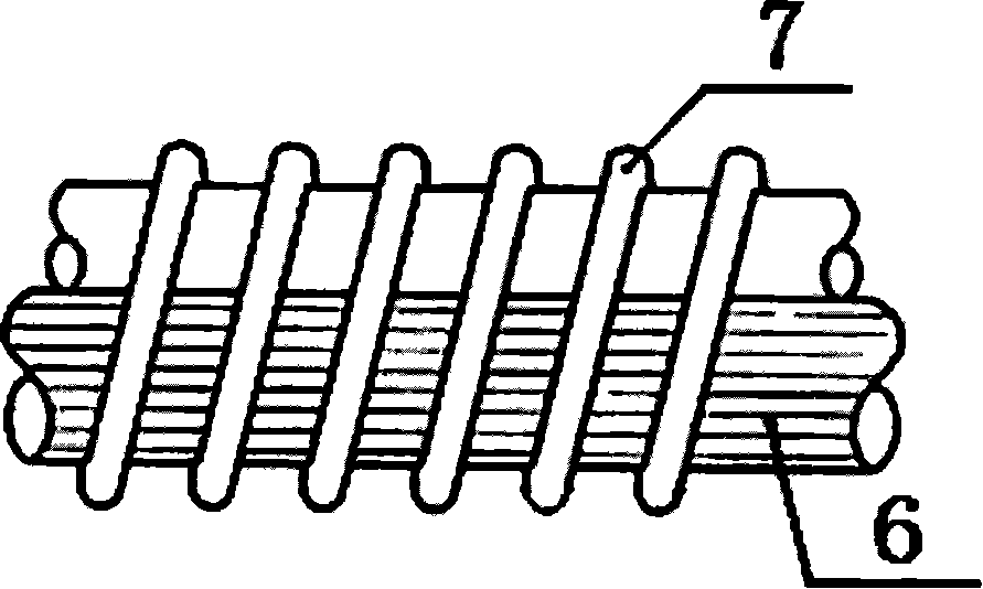 Left, right, right three-section type spiral winding method and structure of energy-saving filament