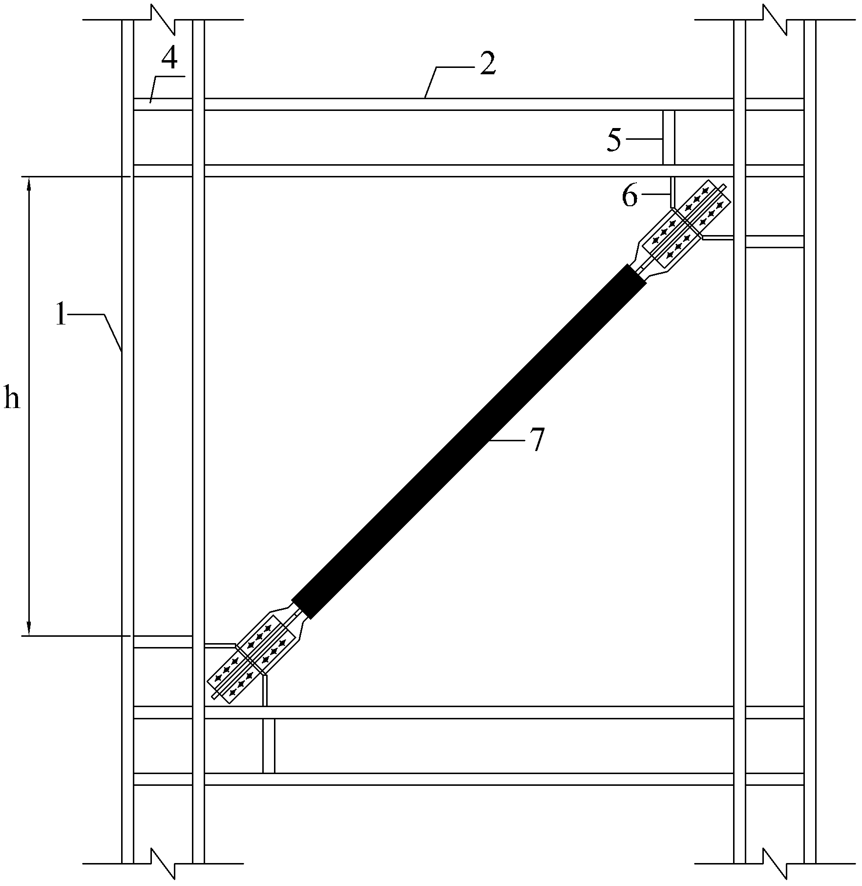 Anti-collapse reinforcement method for frame-anti-buckling support system