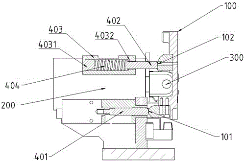 A flipping mechanism for a side-drawing mold