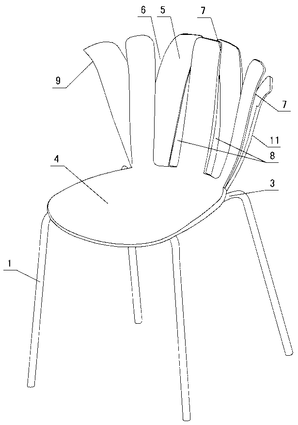 Root fixing backrest plastic chair