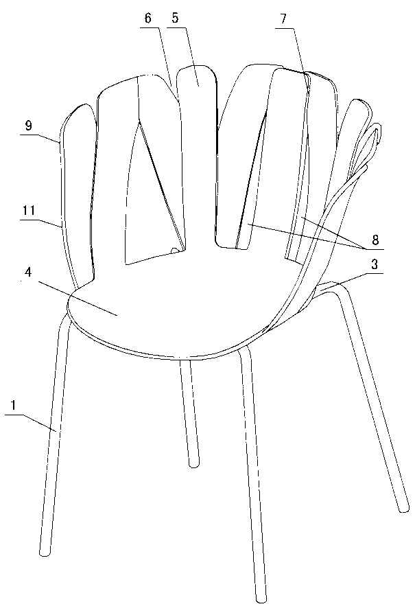 Root fixing backrest plastic chair