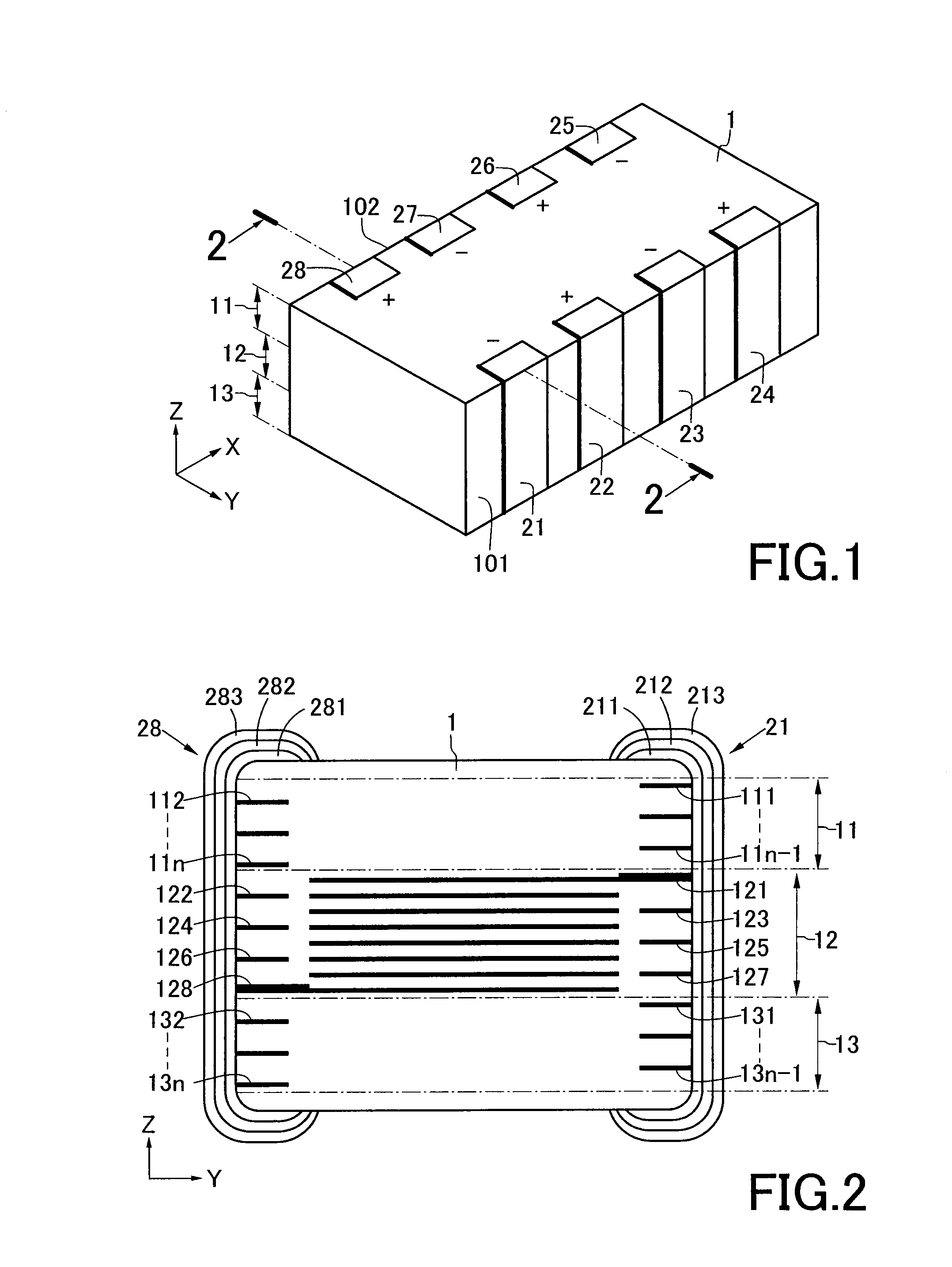 Multi-terminal type laminated capacitor and manufacturing method thereof