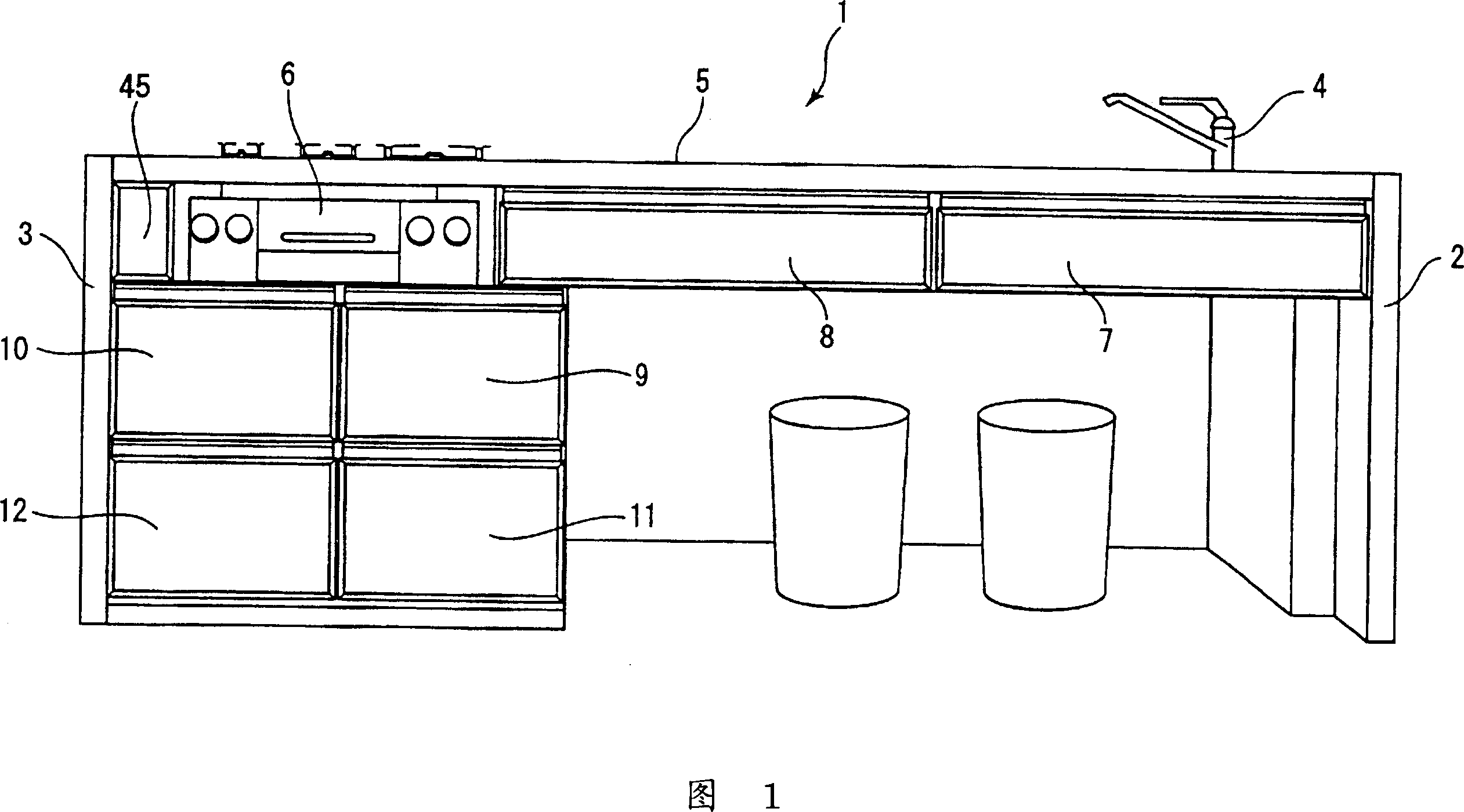 Panel structure and kitchen base with the same