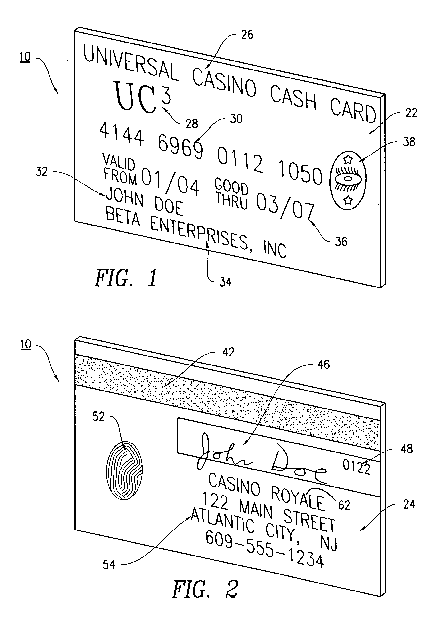 Method of utilizing a universal casino cash card