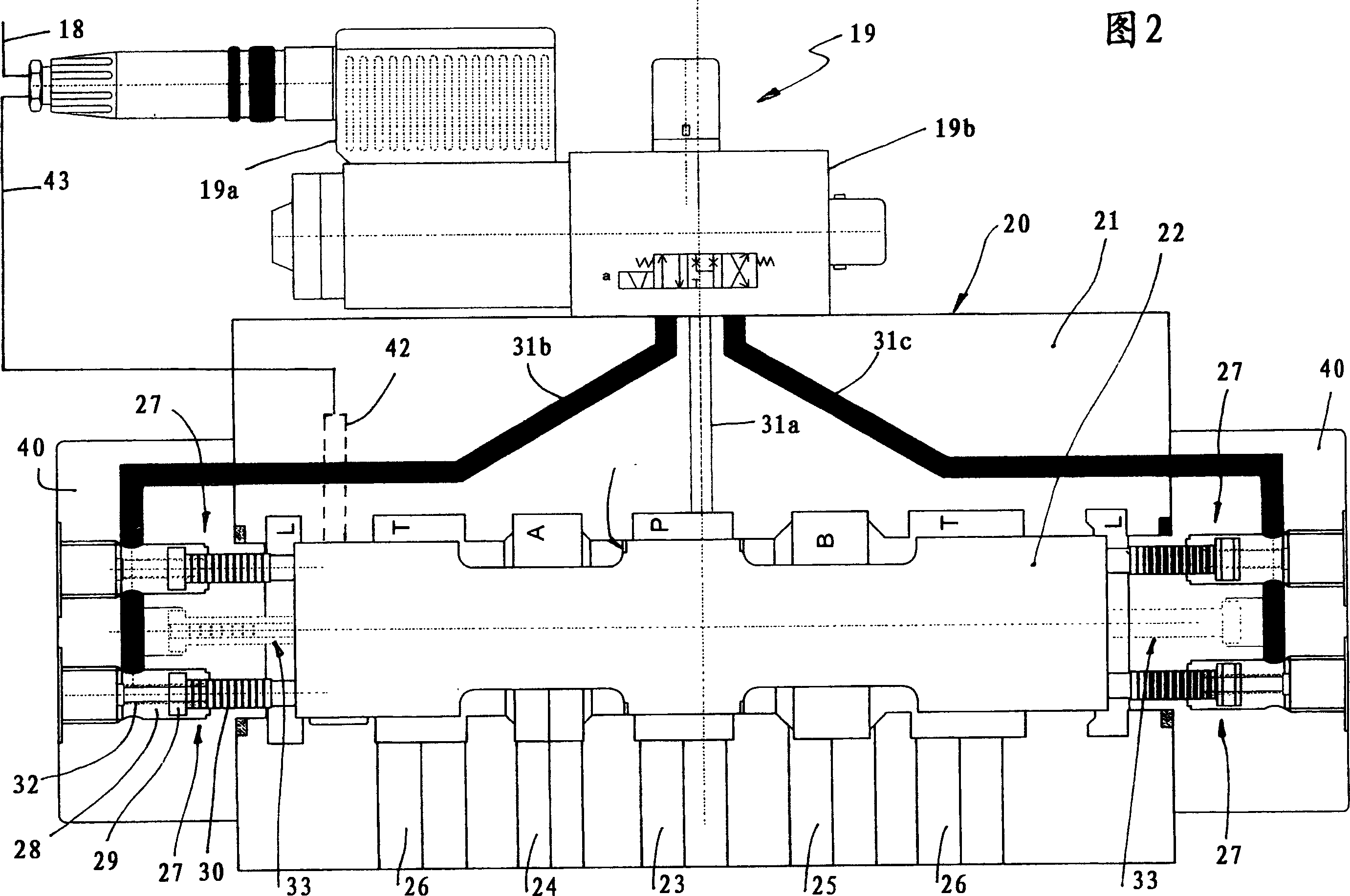 Device for controlling the connection to be displaced temporary of two unit which can be pressurized with pressure medium with pressure medium source