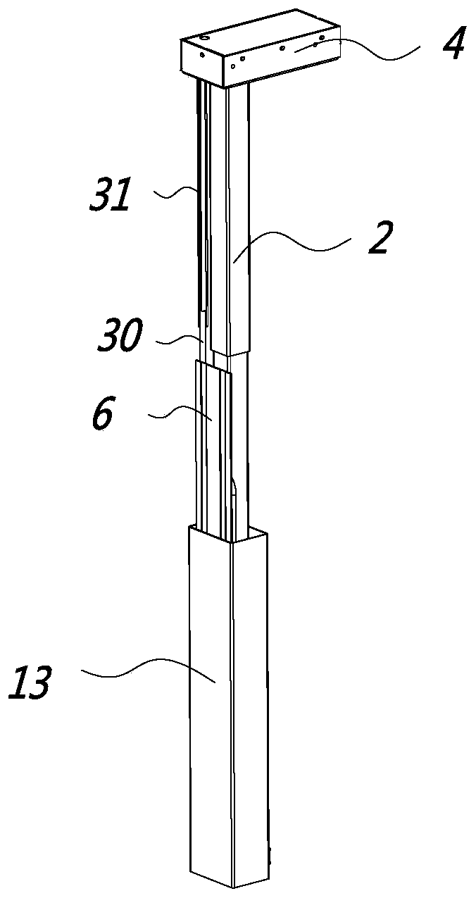 Cable built-in electric lifting stand column