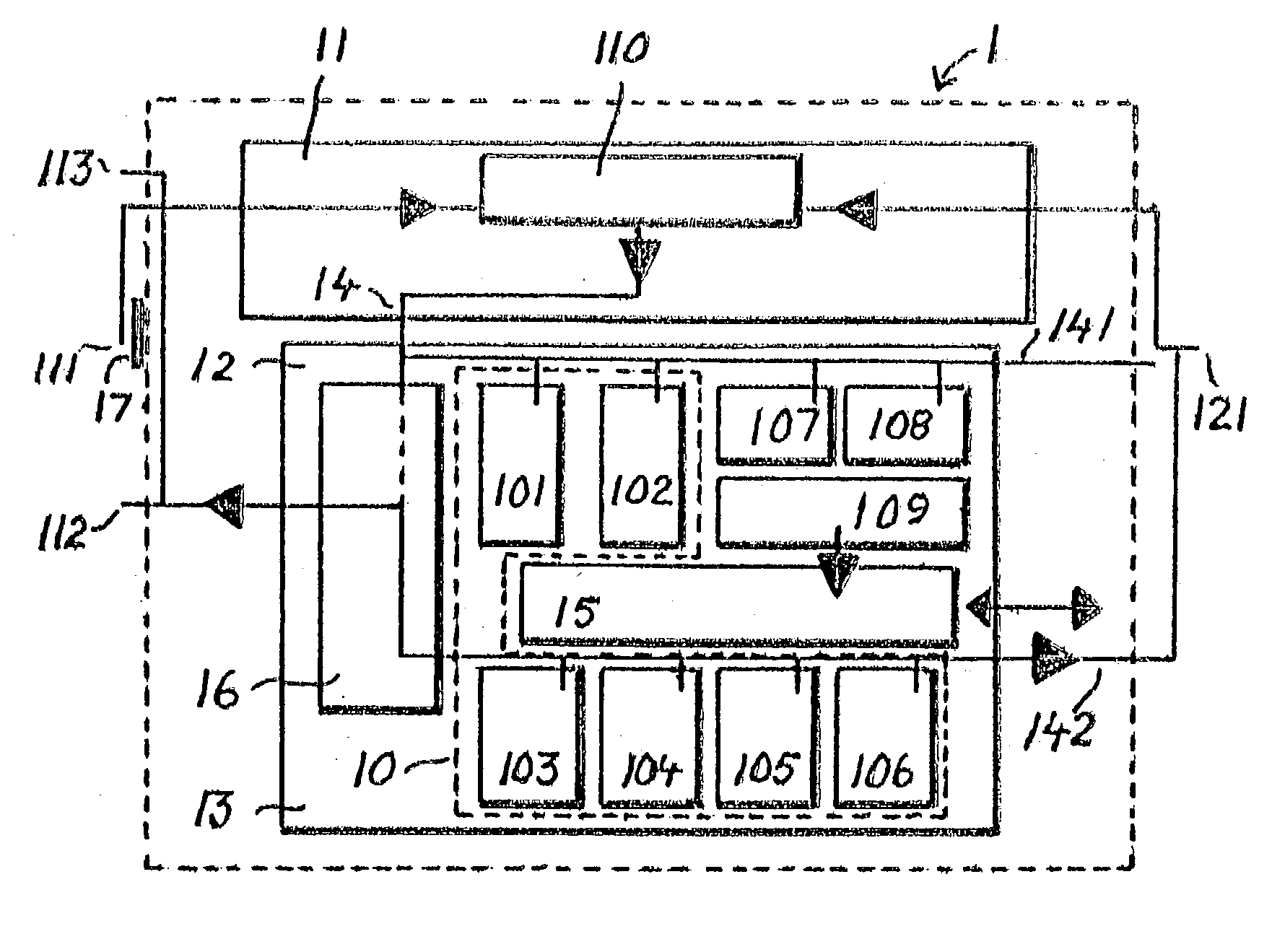 Arrangement of banknote handling machines for the infeed and outfeed of banknotes