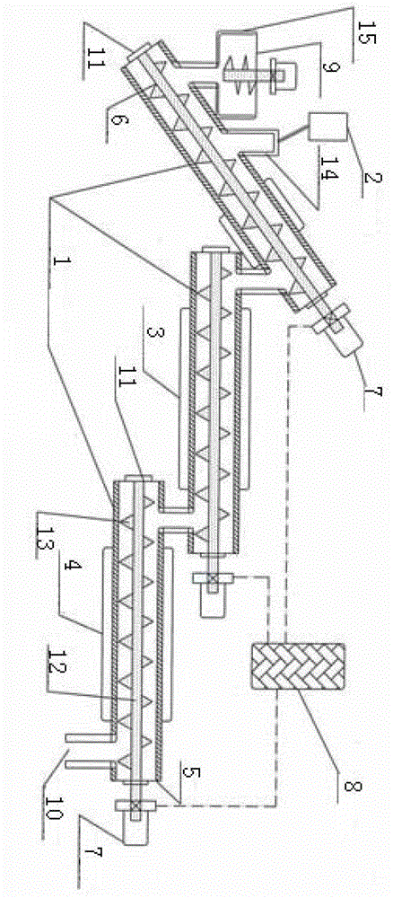 Continuous double-helix asynchronous rubber powder plasticization device