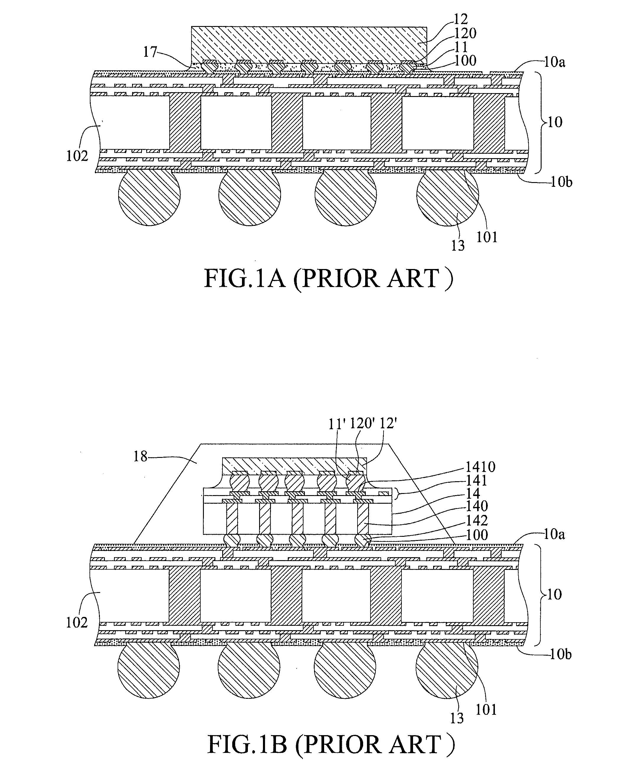 Packaging substrate having through-holed interposer embedded therein and fabrication method thereof