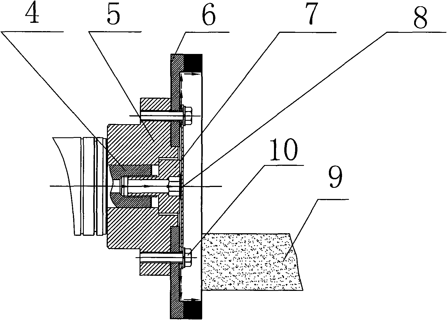 Cooling water supply device for glass edging machine