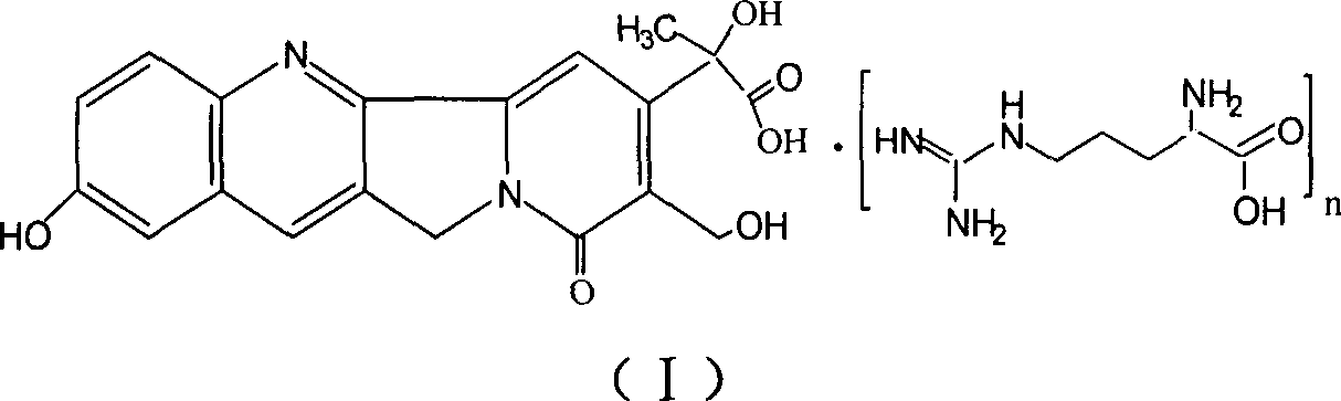 10-hydroxy camptothecin arginine salt, and its preparing method and use