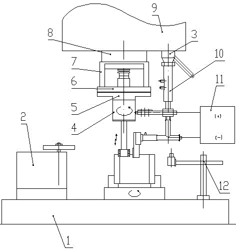 On-line Dressing and Shape Detection Device for Grinding Wheels Used in Ultrasonic Electrolytic Composite Grinding