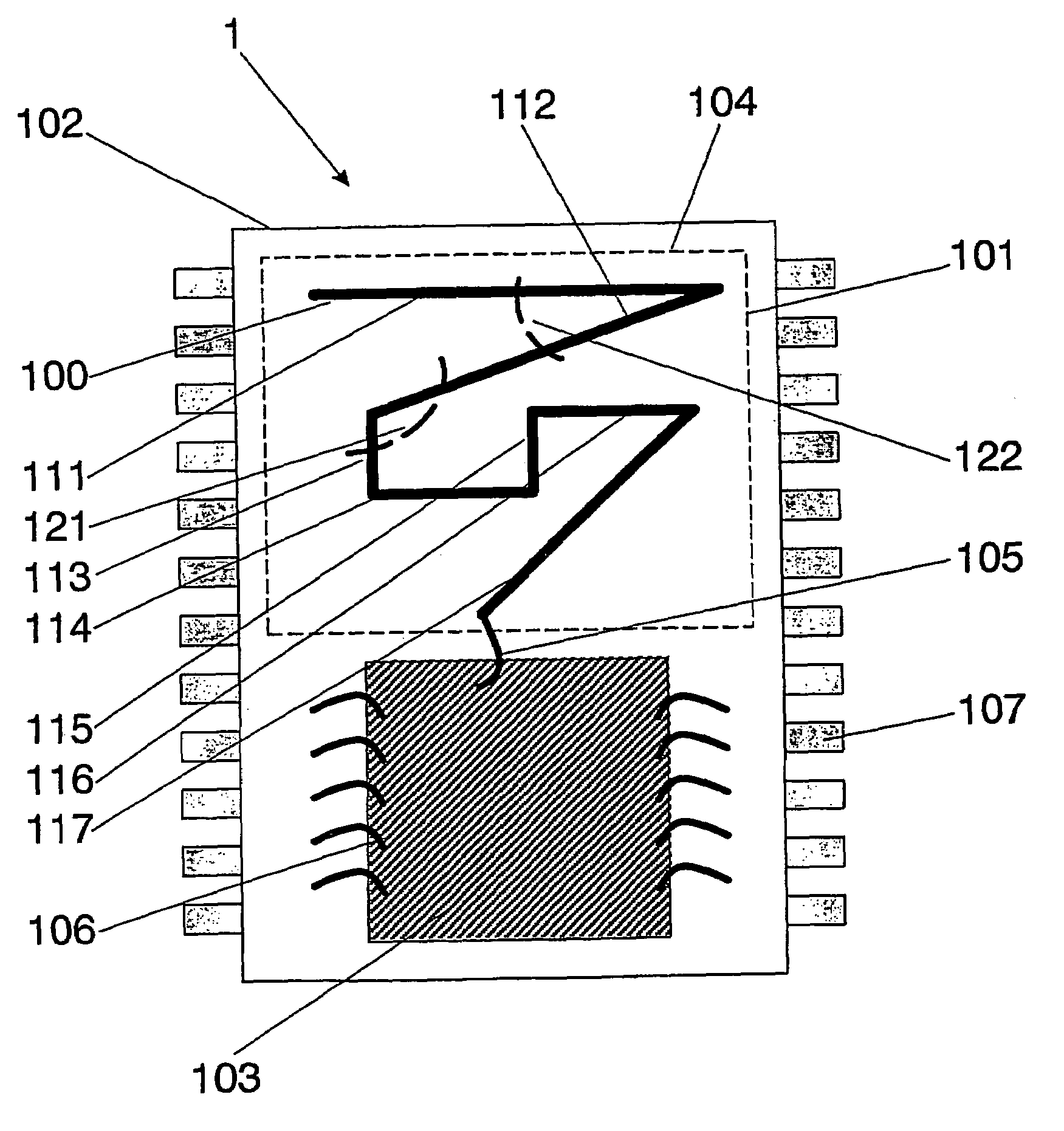 Integrated circuit package including miniature antenna