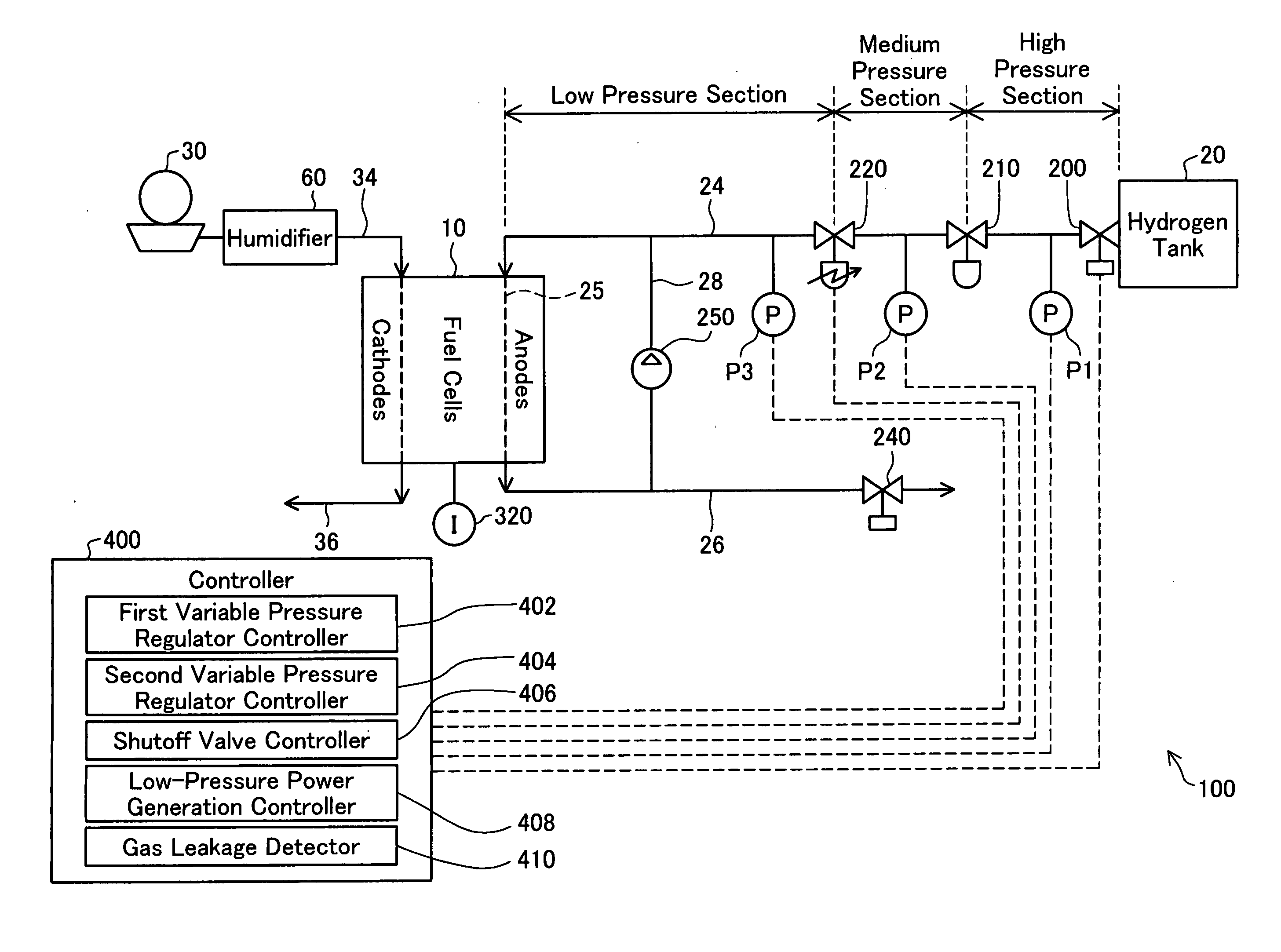 Fuel cell system and gas leakage detection device