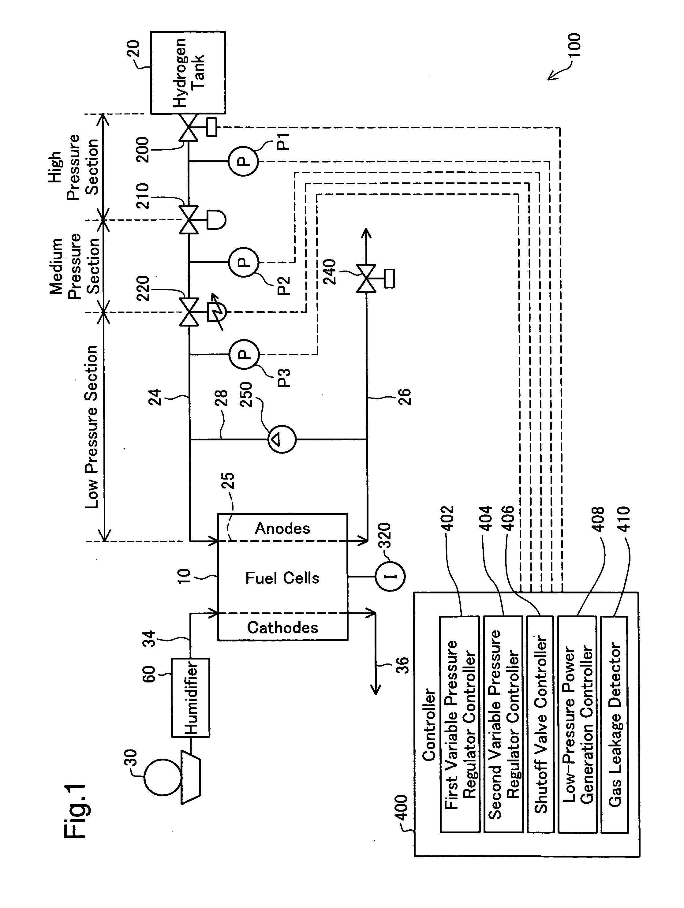 Fuel cell system and gas leakage detection device