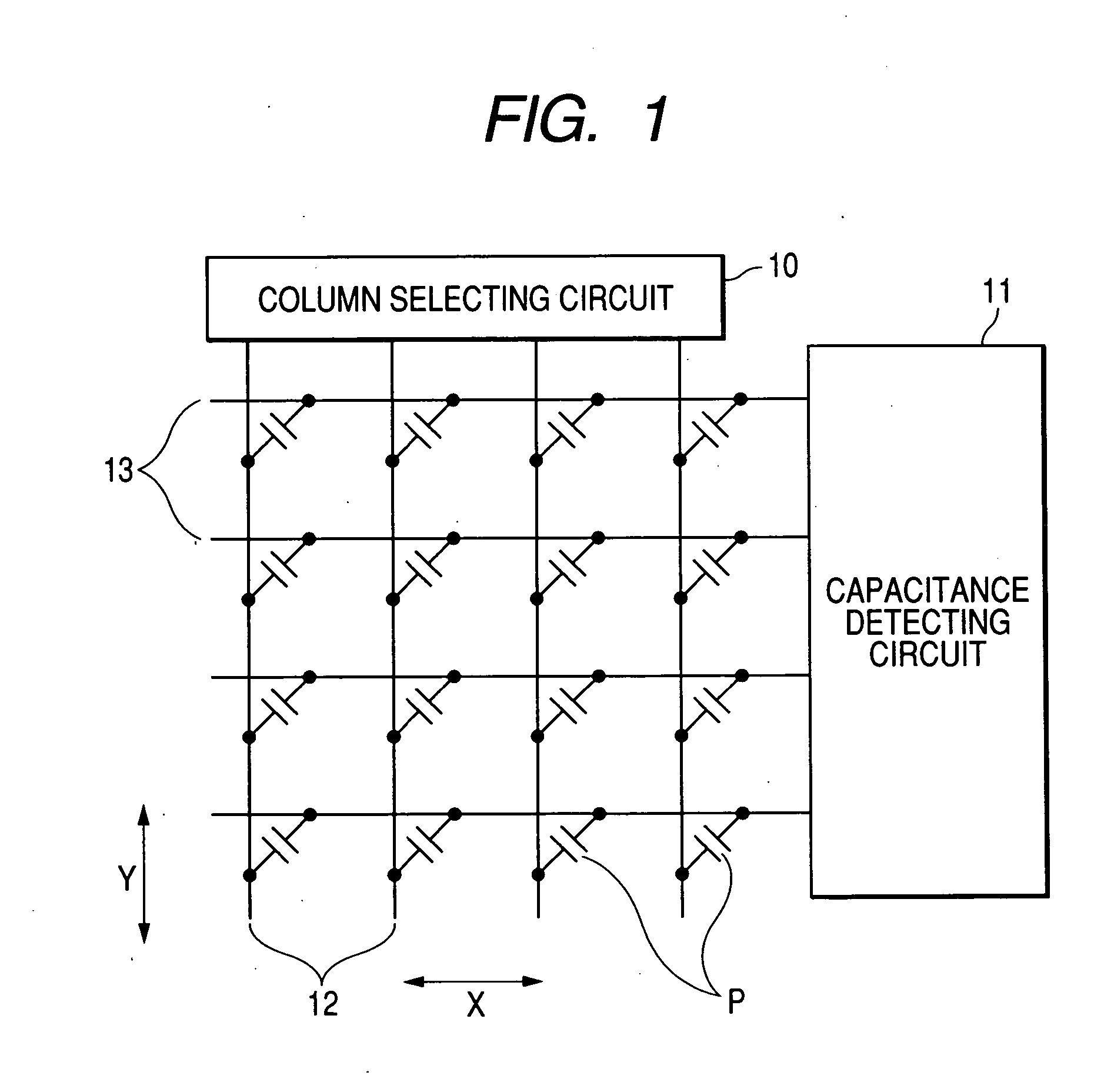 Capacity detecting sensor