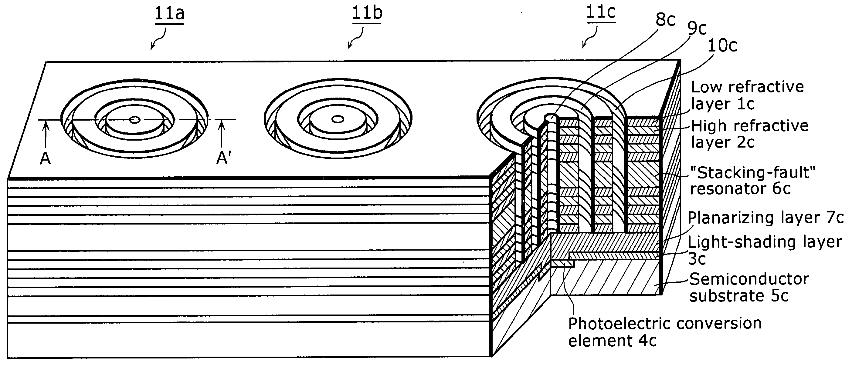 Solid-state imaging element, solid-state imaging device, and method for fabricating the same