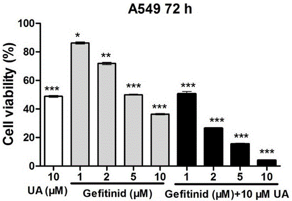 Pharmaceutical composition containing small-molecule targeted drug gefitinib and application of pharmaceutical composition to preparation of antitumor drugs