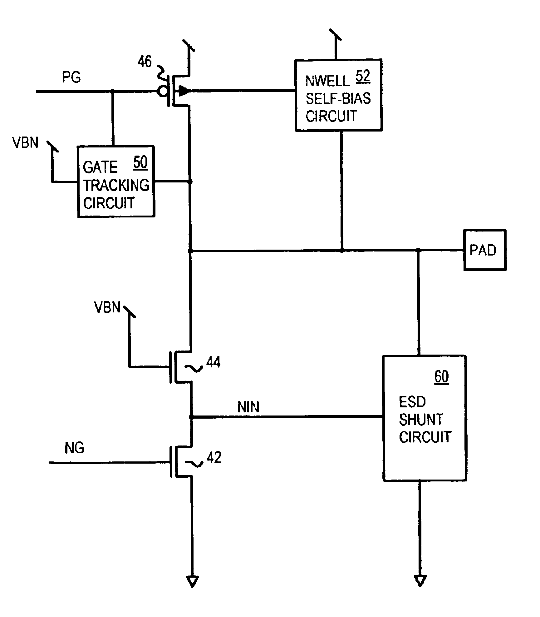 Stacked-NMOS-triggered SCR device for ESD-protection