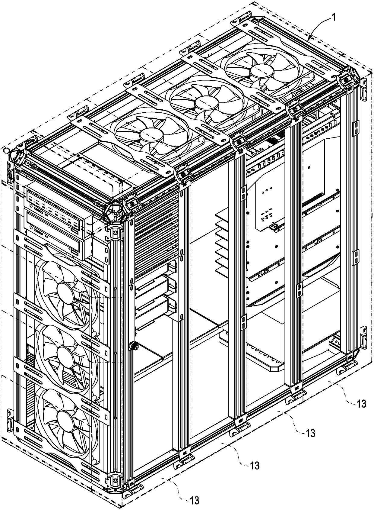 Computer case with combined type side plate