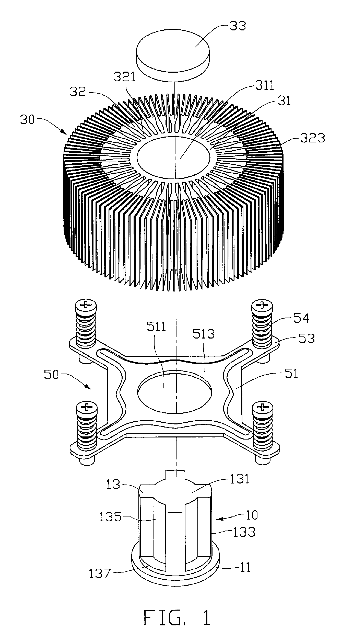 Heat dissipation device having phase-changeable medium therein