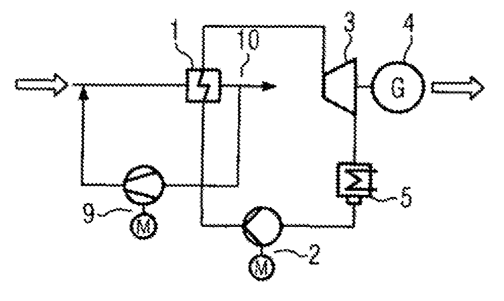 Method and apparatus for evaporating organic working media