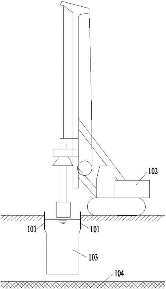 Method for forming pile in stratum with hard rock stratum in lower part