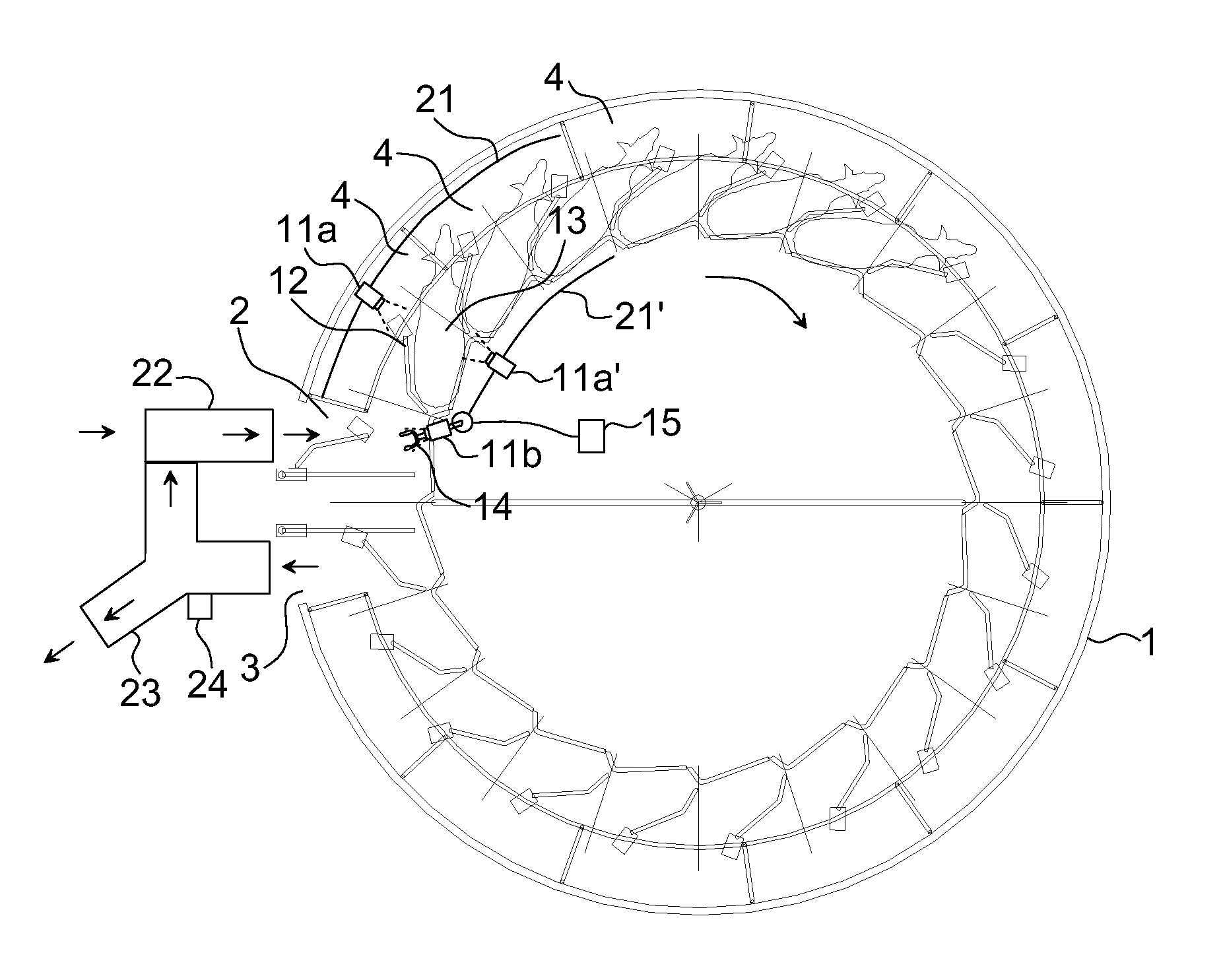 Arrangement and method in a milking system, the milking system itself, and a computer program product for controlling the method