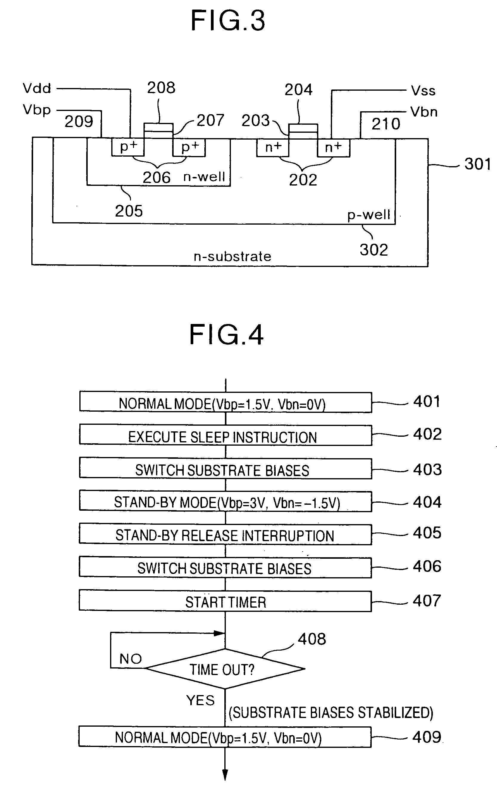 Substrate bias switching unit for a low power processor