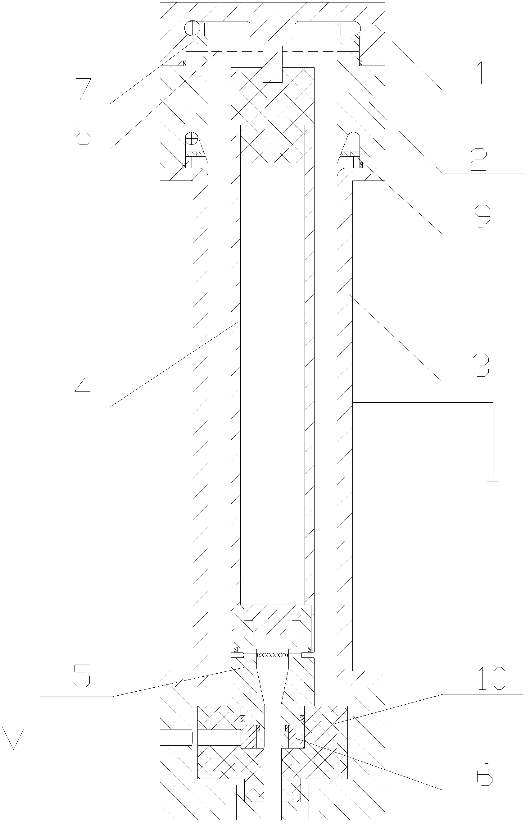 Device for grading particle sizes of nanometer particles on line