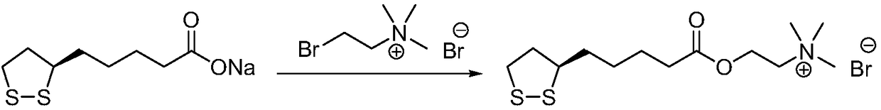 The method for preparing r-lipoic acid choline ester halide