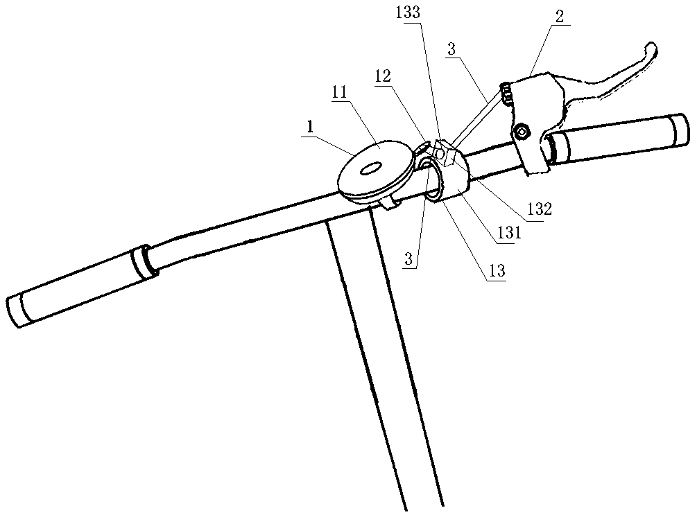 Pulling-wire-type bicycle bell