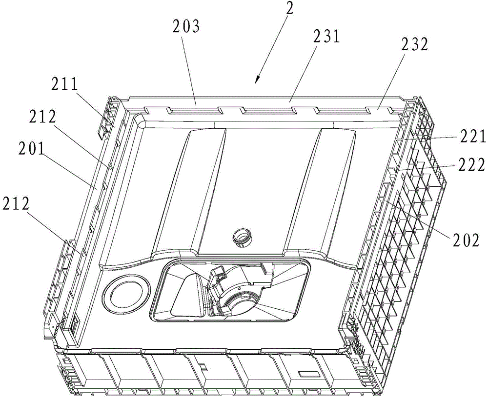 Dish washer liner pedestal component and assembling equipment and method thereof