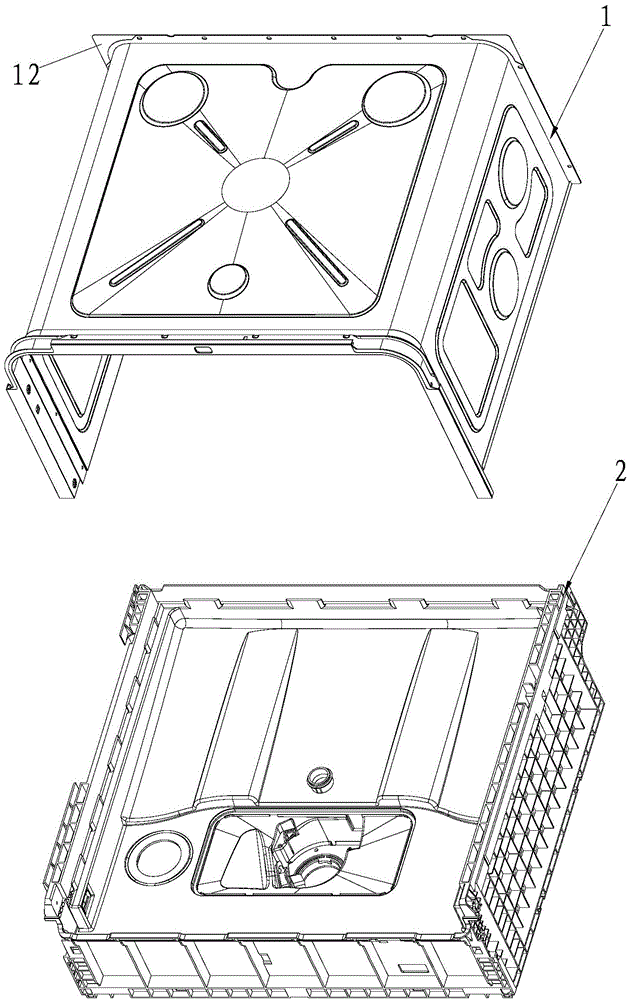 Dish washer liner pedestal component and assembling equipment and method thereof