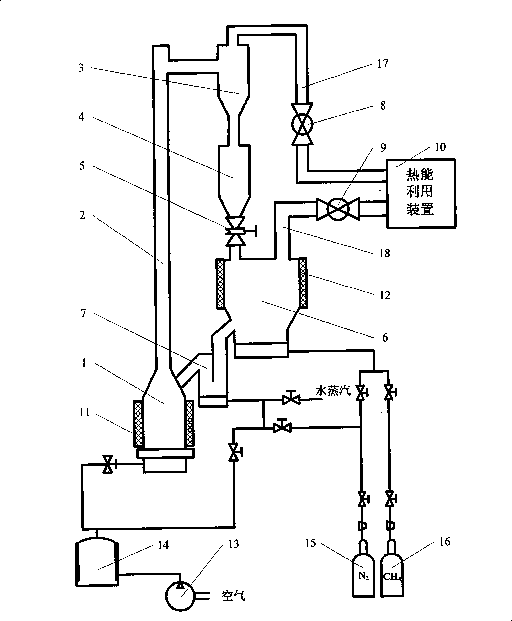 Double-circulating fluid bed system for chemical chain combustion