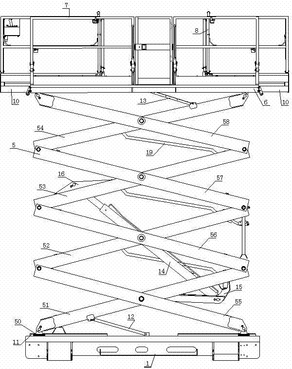 Device for maintaining safety support of scissor type lifting device