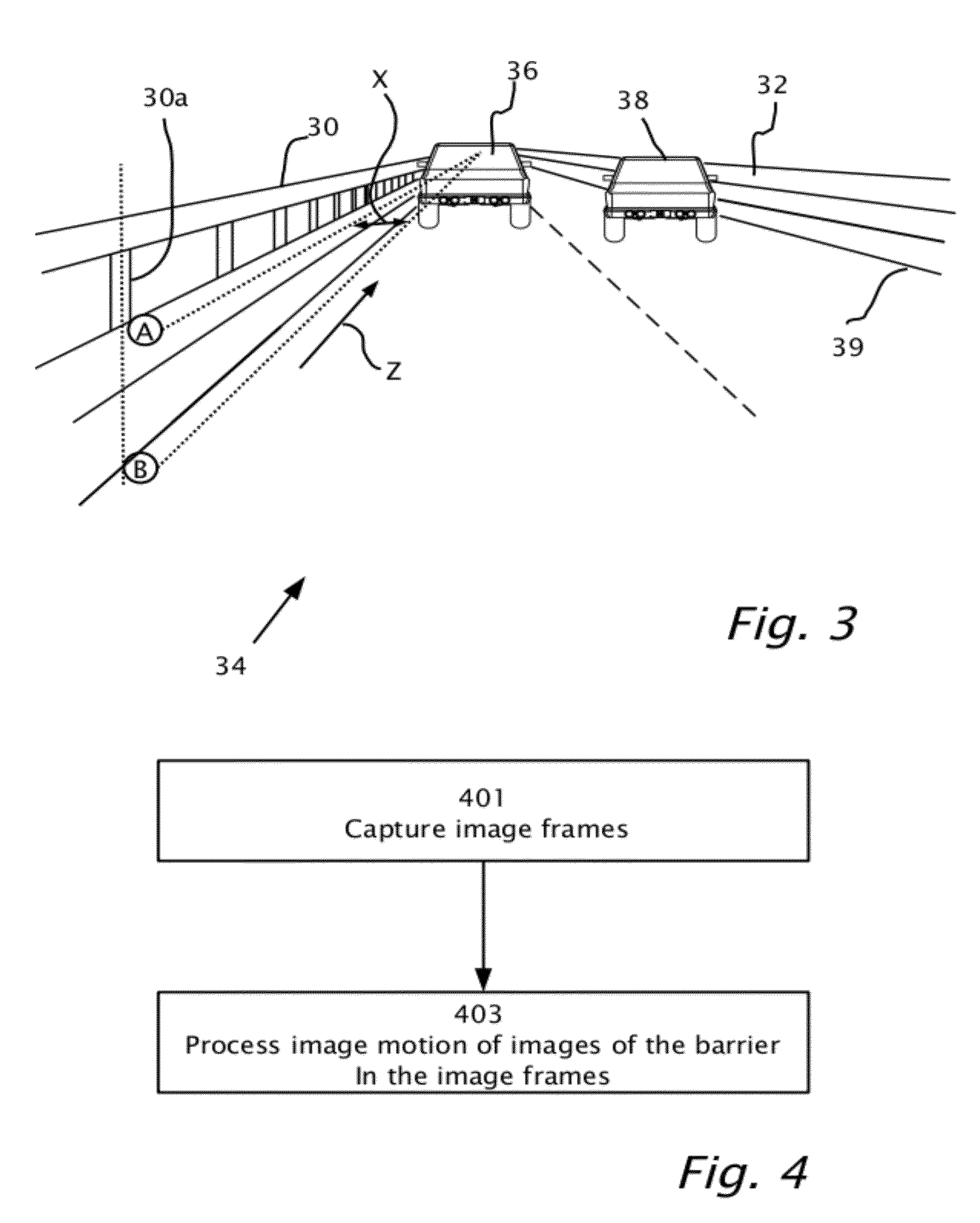 Barrier and guardrail detection using a single camera