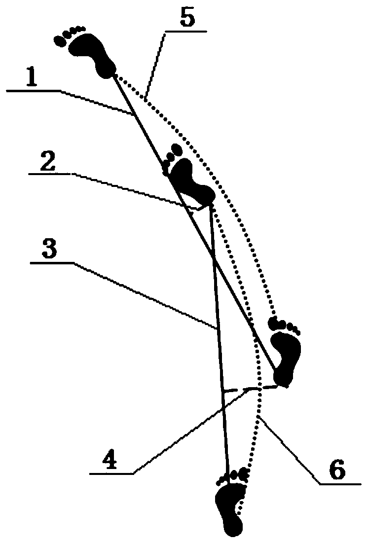 Method for determining step width in gait based on walking track data