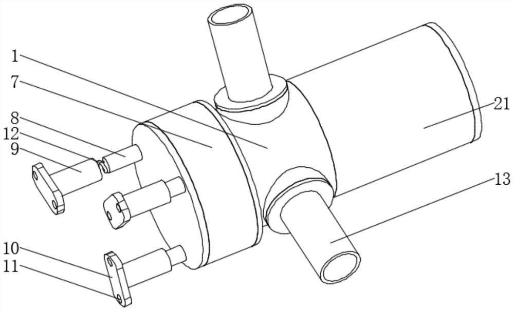 Three-way door for adjusting boiler air heater of thermal power plant