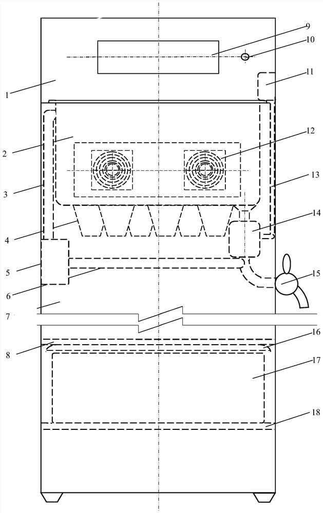 A monitoring terminal of a laboratory ultrasonic biological treatment device