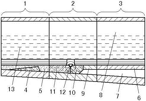 A connection method and structure of a variable cross-section continuous rigid frame aqueduct